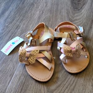 Limited Too butterfly toddler sandals size 9 NWT